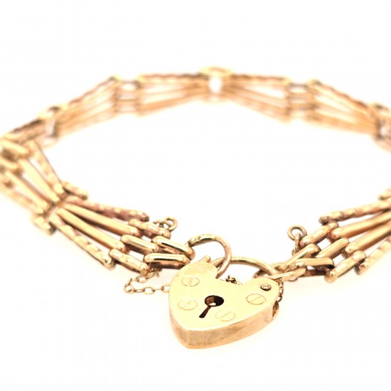 Pre Owned 9ct Gate Bracelet ZX405 Pre Owned 9ct Gate Bracelet ZX405